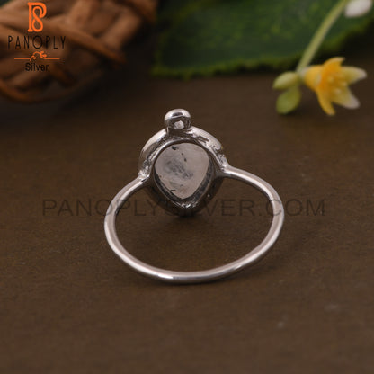 Rainbow Moonstone 925 Silver Rings Customized Jewellery