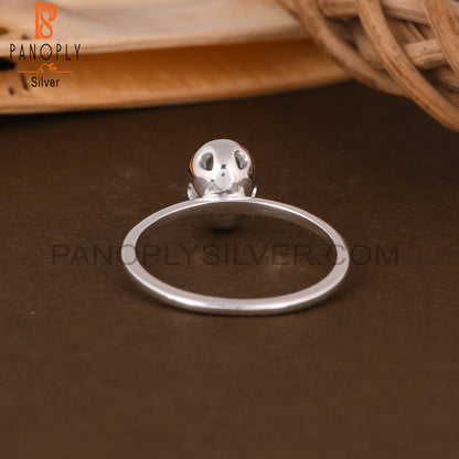 Green Strawberry Quartz Oval 925 Sterling Silver Rings