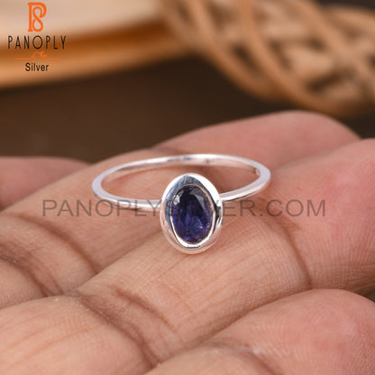 Iolite Oval 925 Sterling Silver Rings