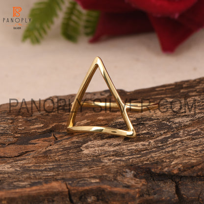 Triangle Shape Gold Plated 925 Silver Dainty Rings