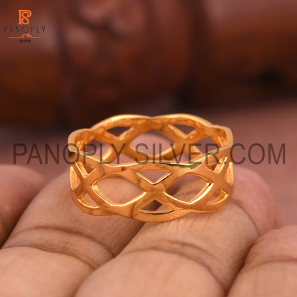 Criss Cross 18k Gold Plated Thumb Rings