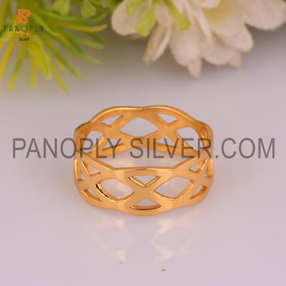 Criss Cross 18k Gold Plated Thumb Rings