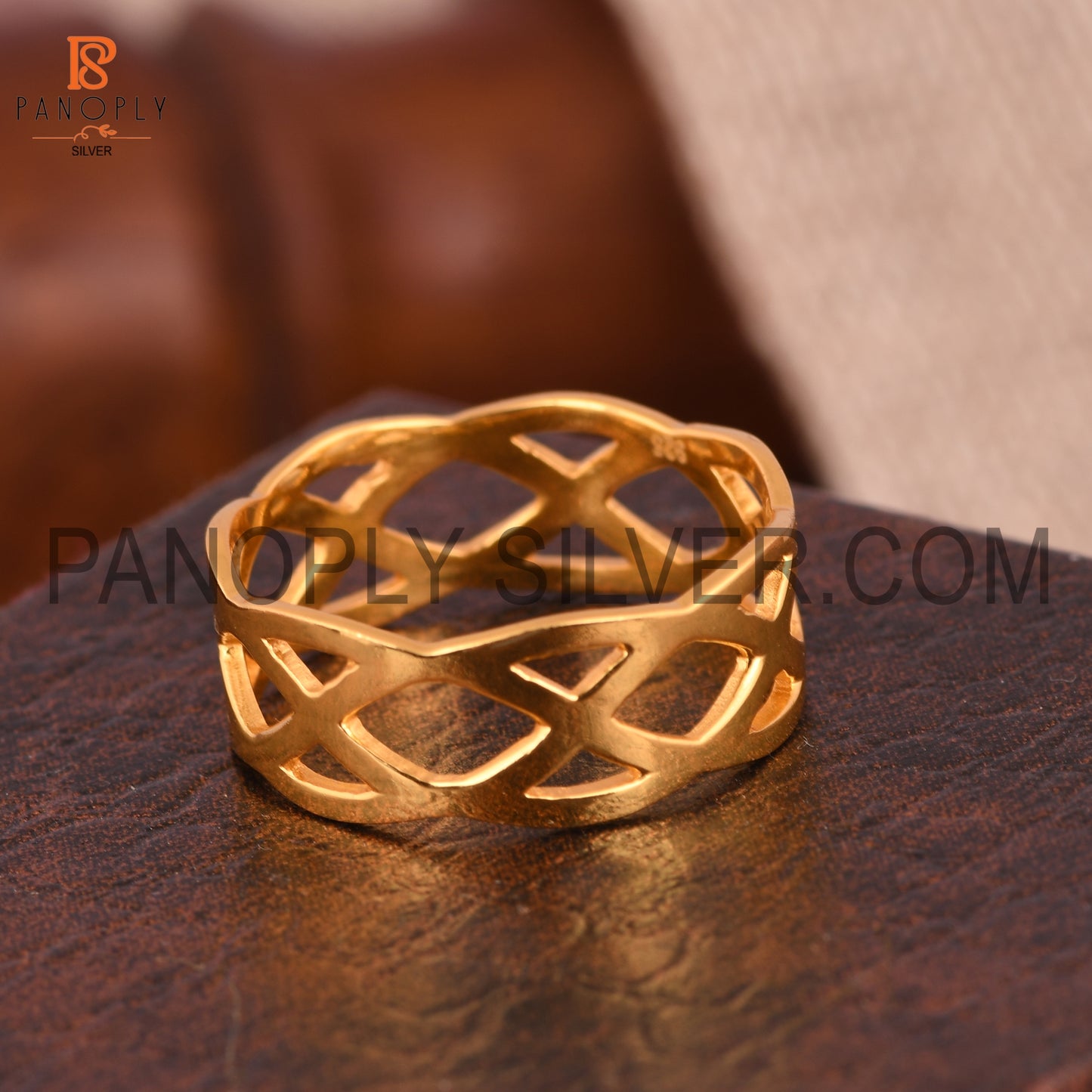 Criss Cross 18k Gold Plated Thumb Rings