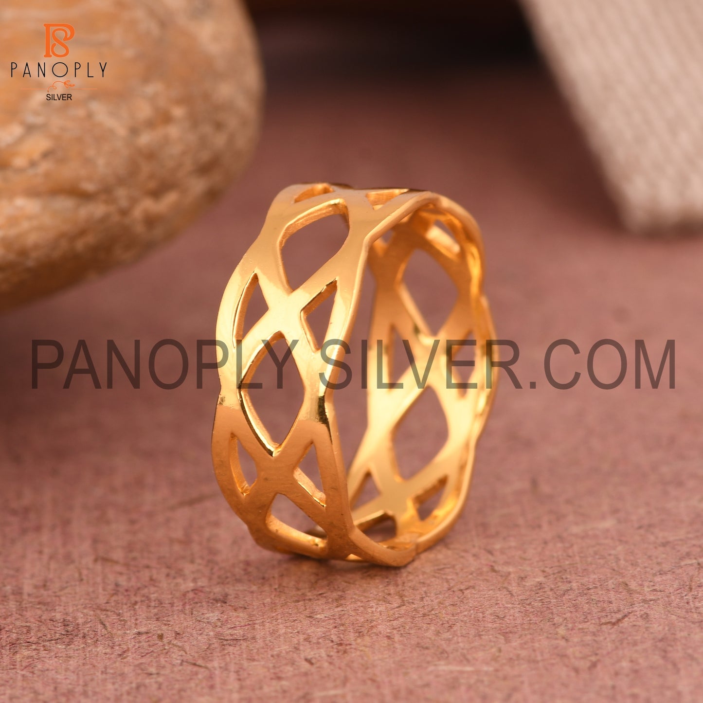 Criss Cross 18k Gold Plated Thumb Rings