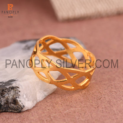 Criss Cross 18k Gold Plated Thumb Rings
