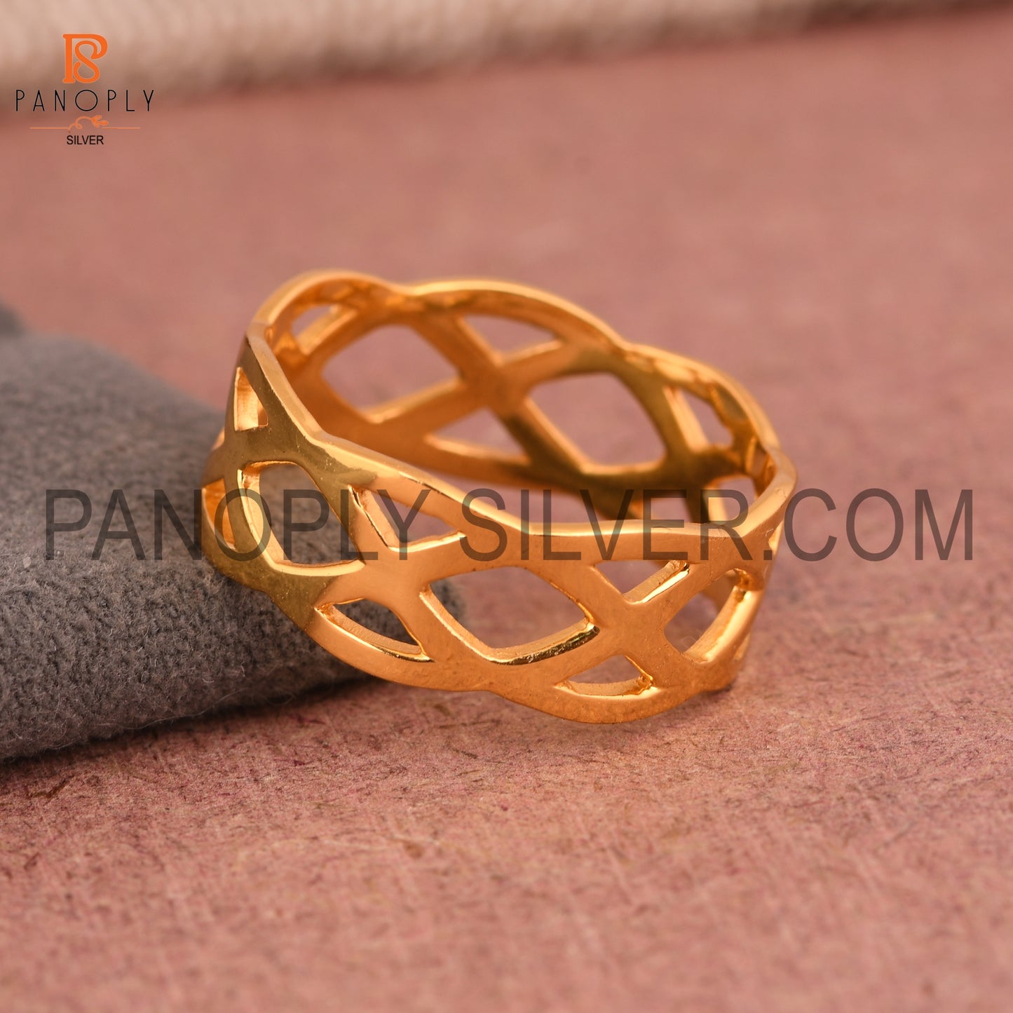 Criss Cross 18k Gold Plated Thumb Rings