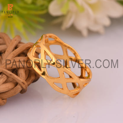 Criss Cross 18k Gold Plated Thumb Rings