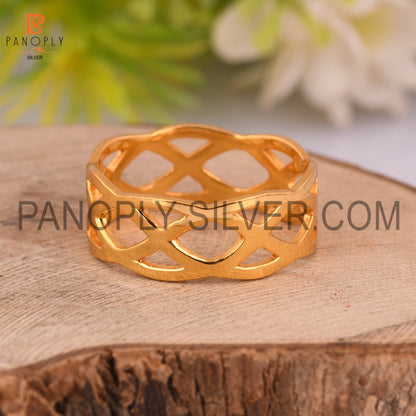 Criss Cross 18k Gold Plated Thumb Rings