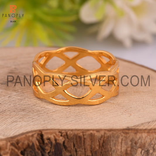 Criss Cross 18k Gold Plated Thumb Rings