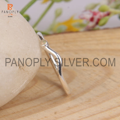 Silver Gold Plated Thin Wave Band Ring With Ethiopian Opal Stone Ring
