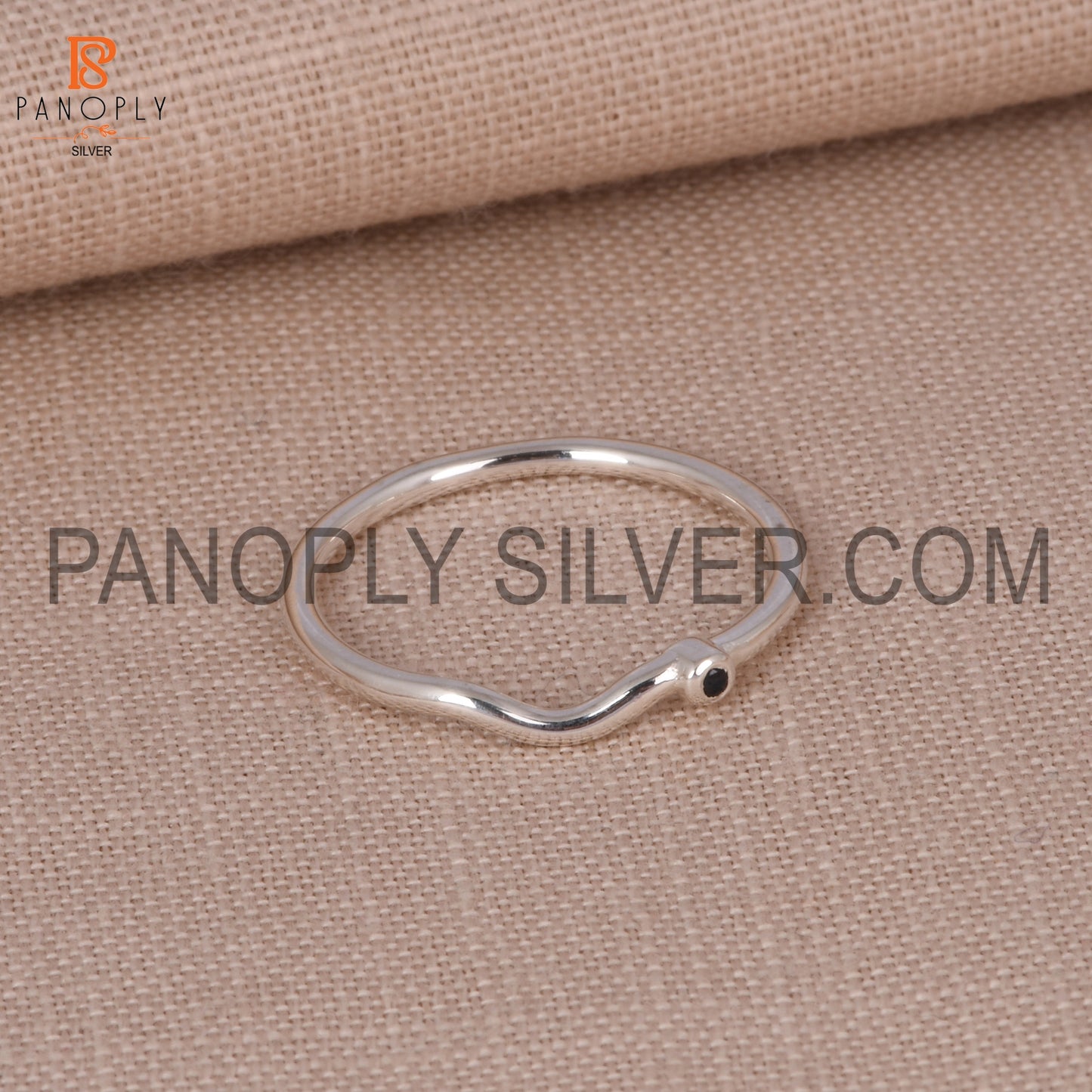 Blue Sapphire Chevron Silver Rings For Women