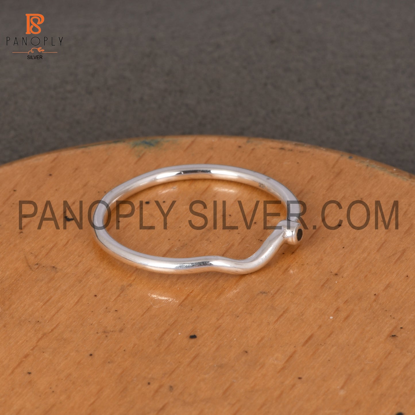 Blue Sapphire Chevron Silver Rings For Women
