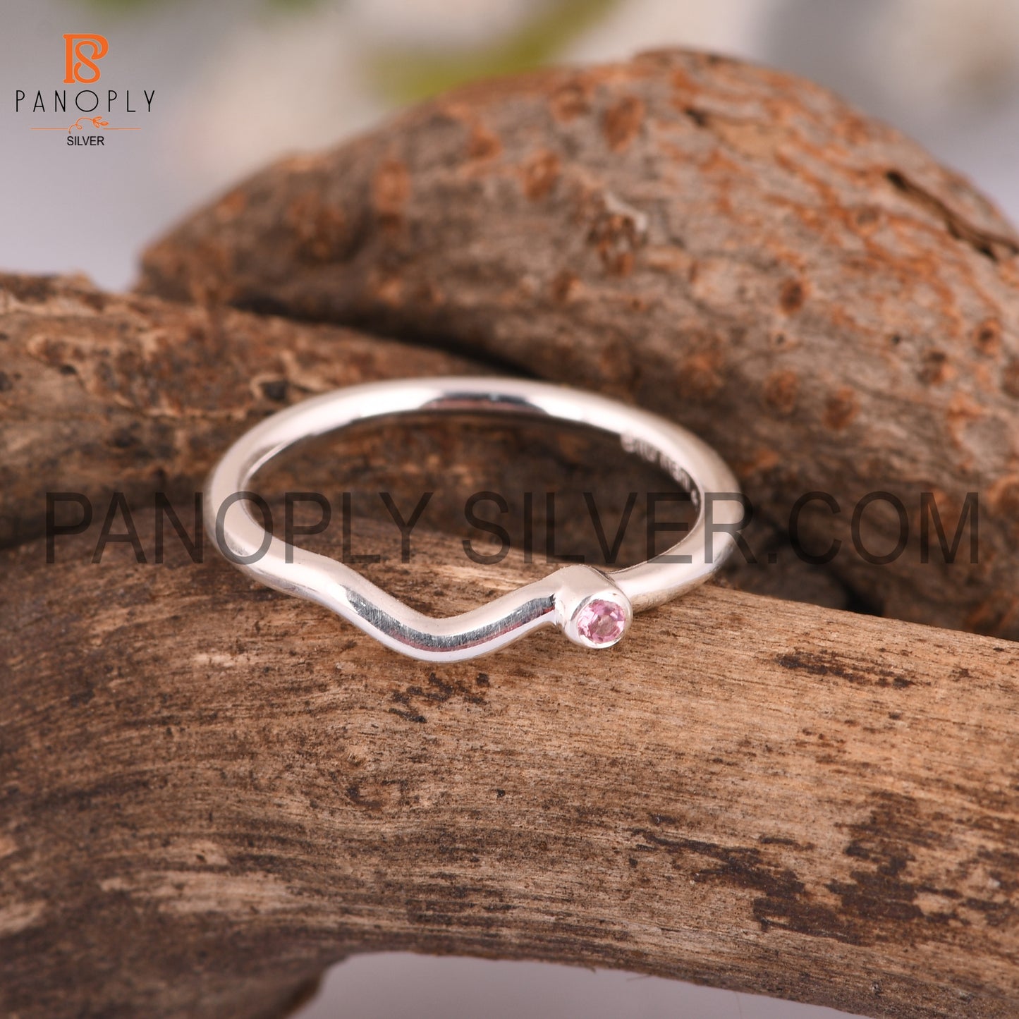 Pink Tourmaline 925 Starling Silver Ring For Anniversary