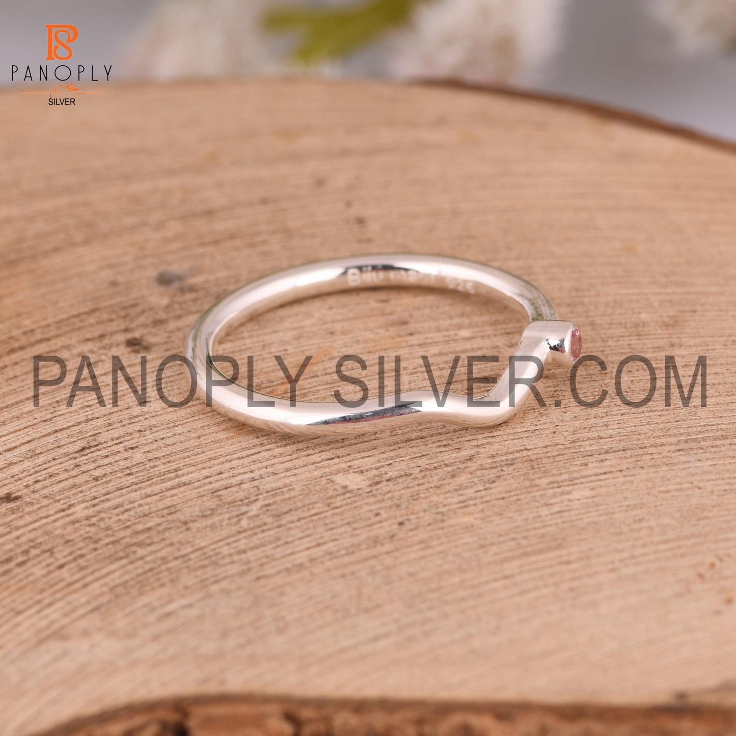 Pink Tourmaline 925 Starling Silver Ring For Anniversary