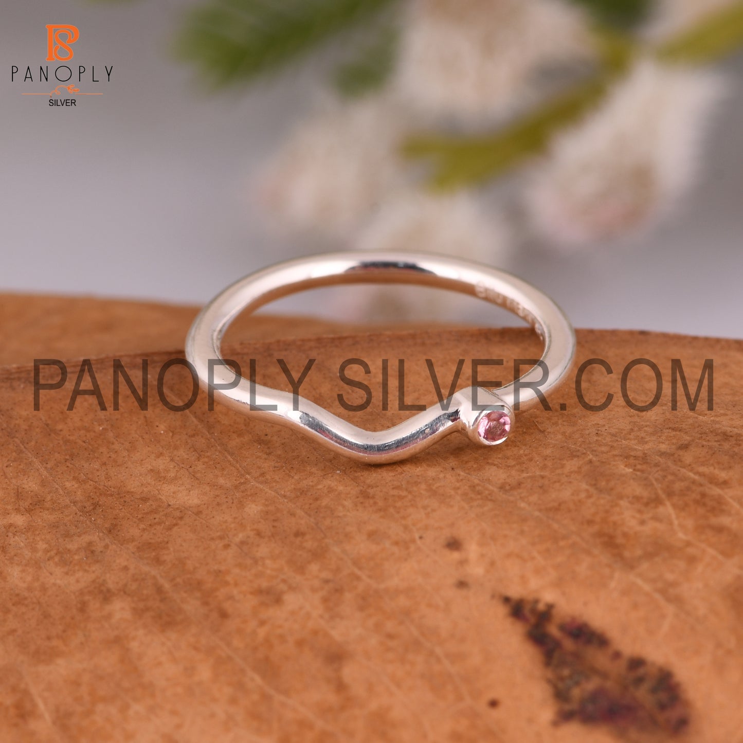 Pink Tourmaline 925 Starling Silver Ring For Anniversary