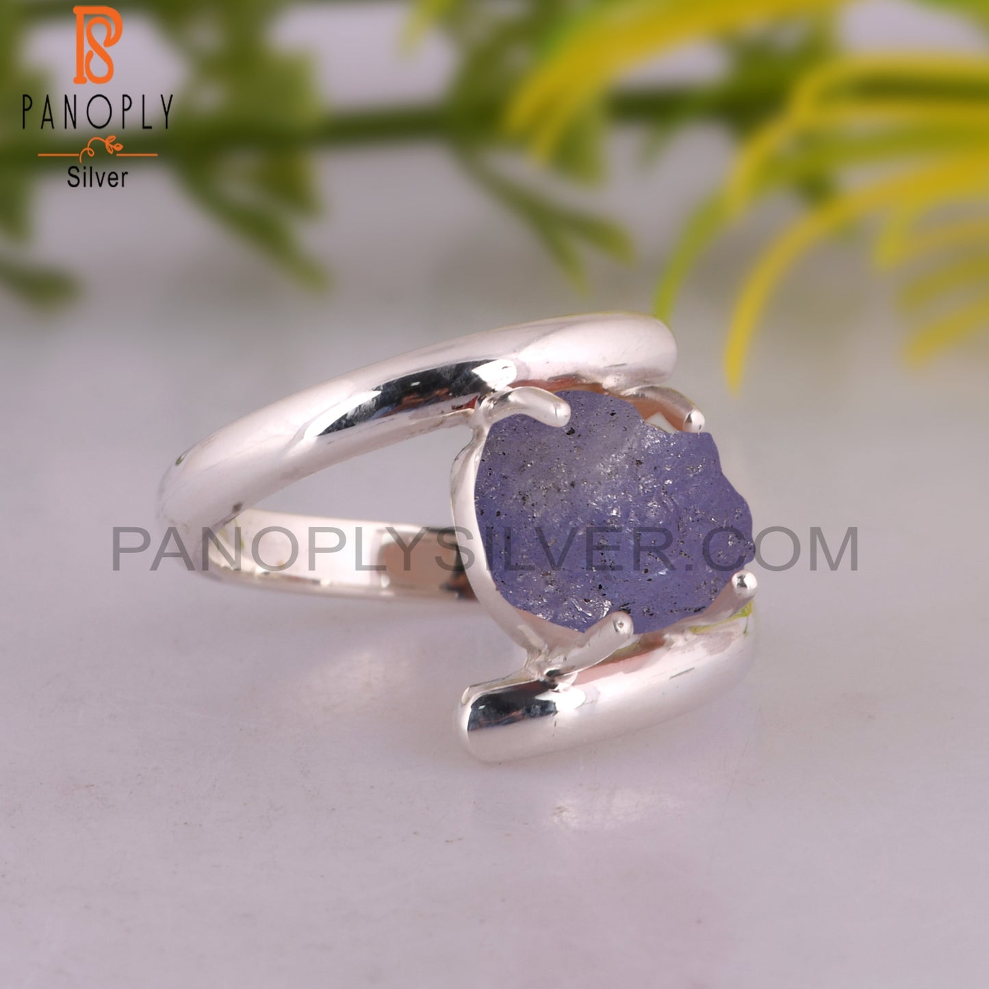 Handmade Rough Tanzanite 925 Sterling Silver Bypass Ring