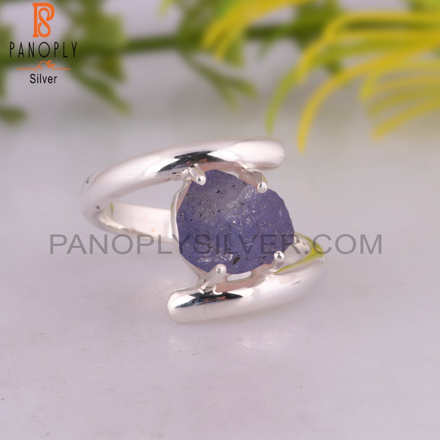 Handmade Rough Tanzanite 925 Sterling Silver Bypass Ring