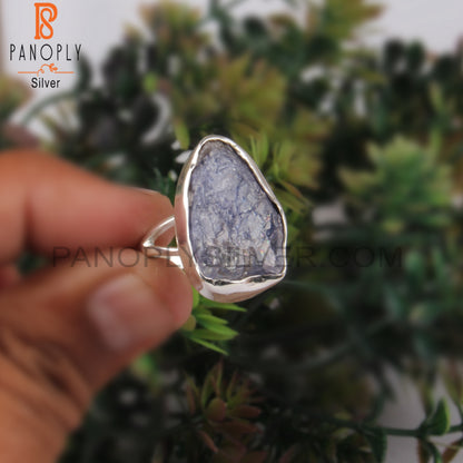 Beautiful Rough Tanzanite 925 Sterling Silver Rings