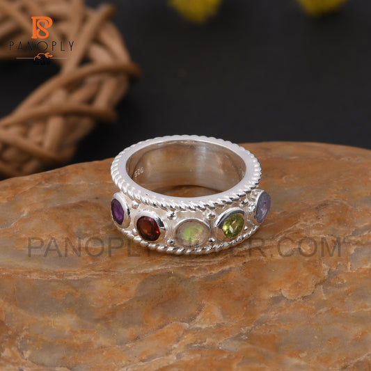 Eternity Dome Band 925 Silver Gemstone Ring