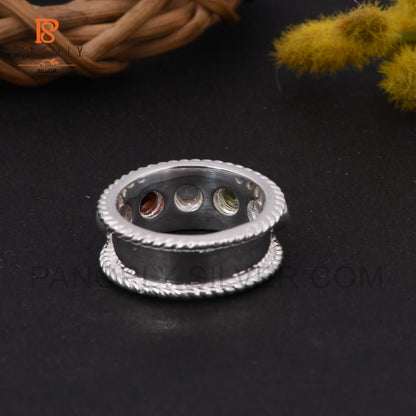 Eternity Dome Band 925 Silver Gemstone Ring