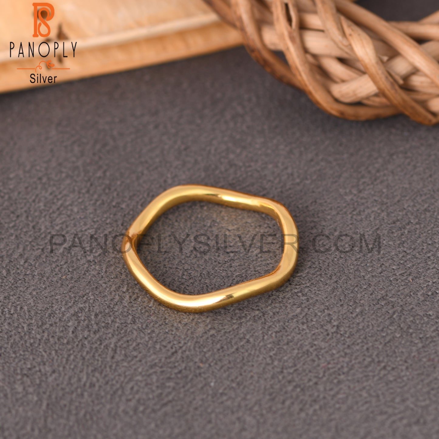 Wave Gold Plated Stackable Rings