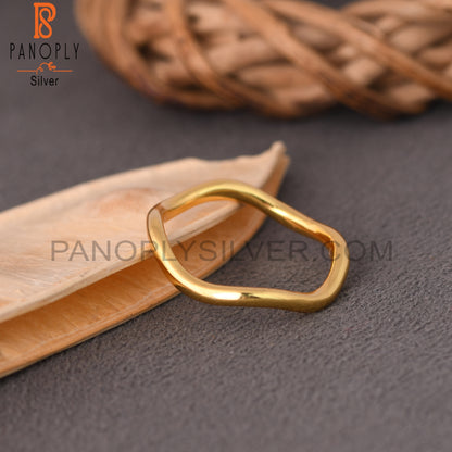 Wave Gold Plated Stackable Rings