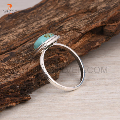 Turquoise Gems 925 Silver Cushion Shape Rings