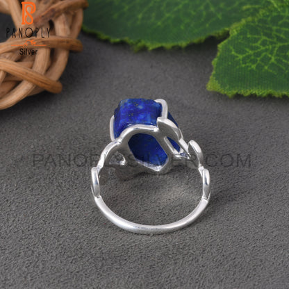 Lapis Raw Leaf With Branch Rings