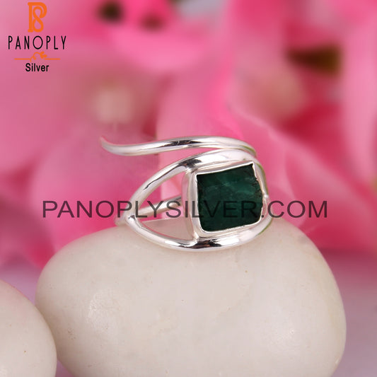 Green Emerald 925 Stamp Sterling Silver Rings