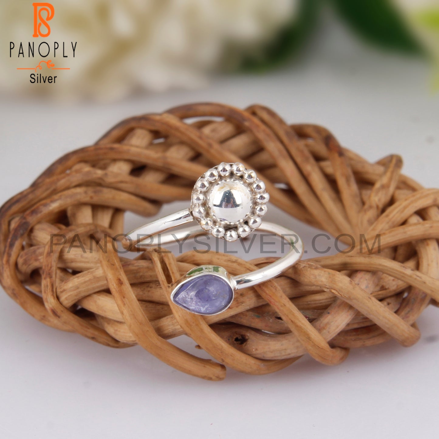 Tanzanite Pear Shape 925 Sterling Silver Rings