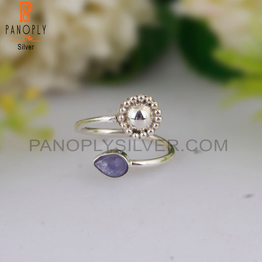 Tanzanite Pear Shape 925 Sterling Silver Rings