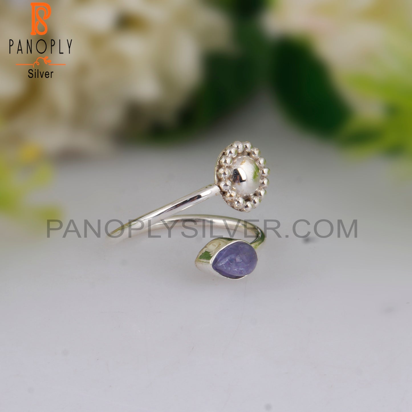 Tanzanite Pear Shape 925 Sterling Silver Rings