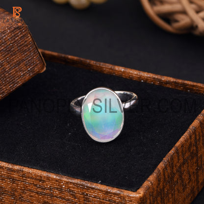 925 Quality Silver Oval Shape Bezel Setting Rings