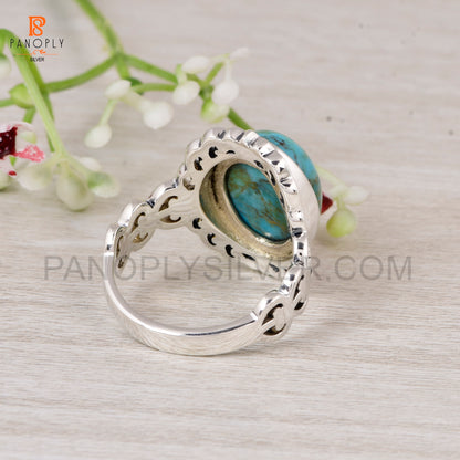 925 Sterling Silver Rings for Women Kingman terquoes stone Ring for Men