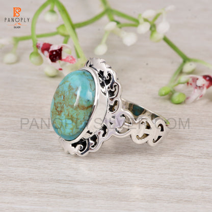 925 Sterling Silver Rings for Women Kingman terquoes stone Ring for Men