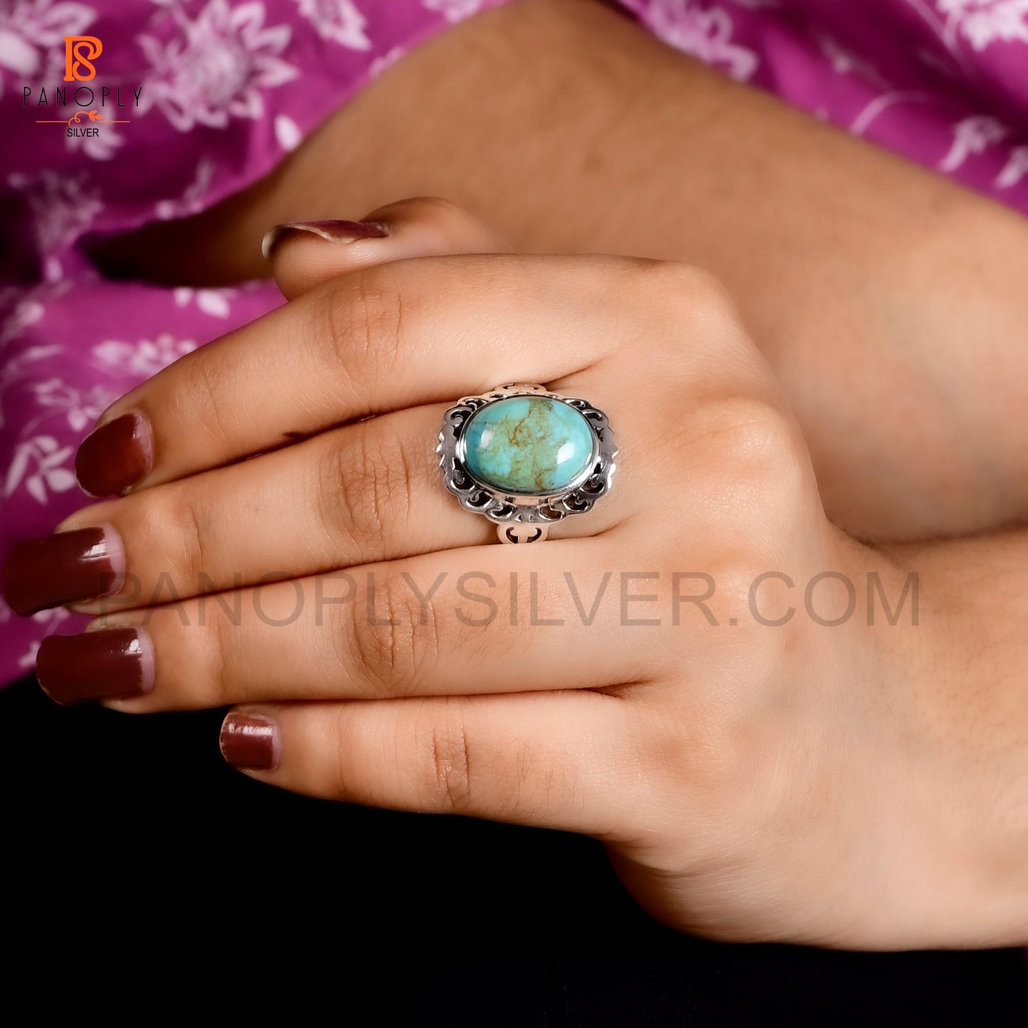925 Sterling Silver Rings for Women Kingman terquoes stone Ring for Men