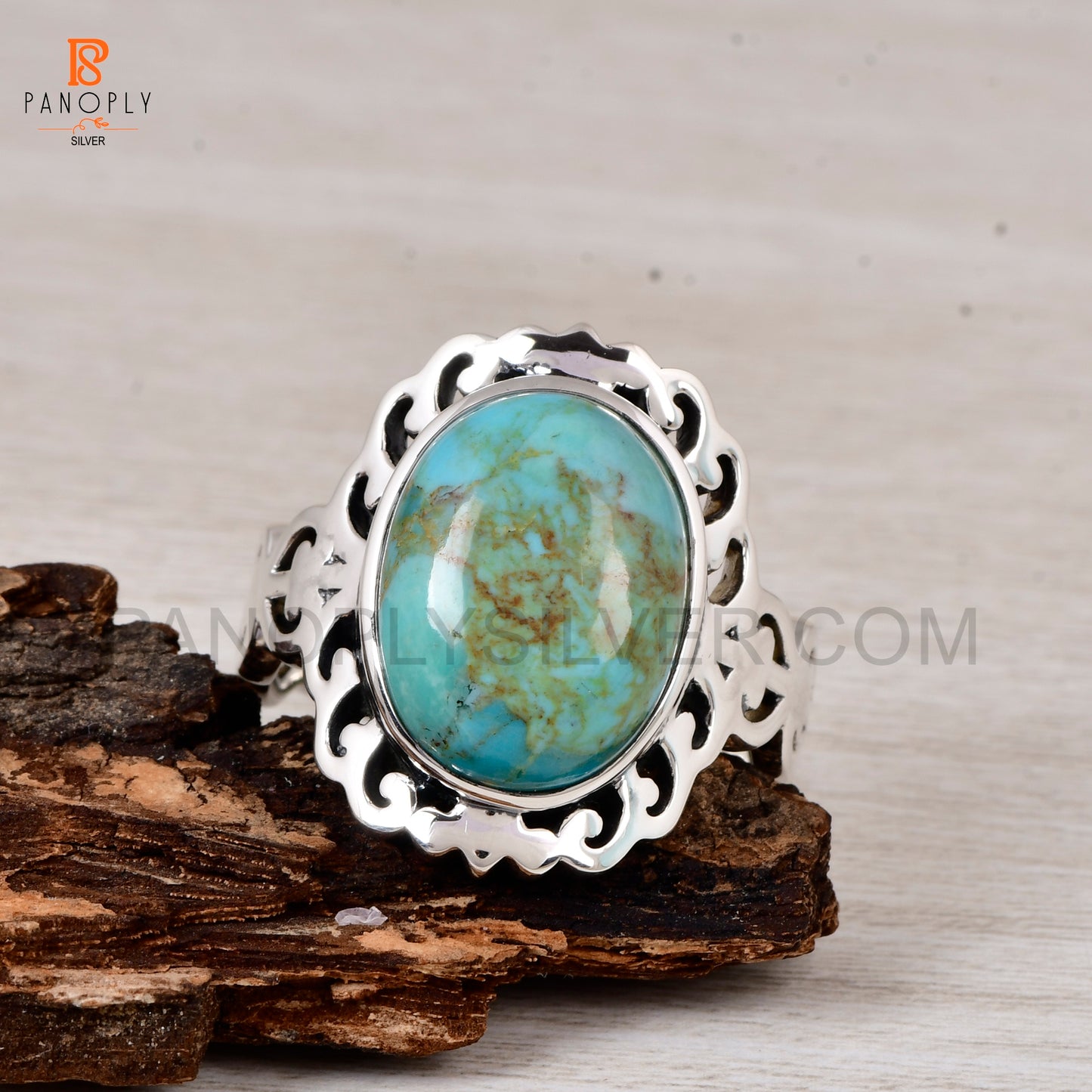 925 Sterling Silver Rings for Women Kingman terquoes stone Ring for Men