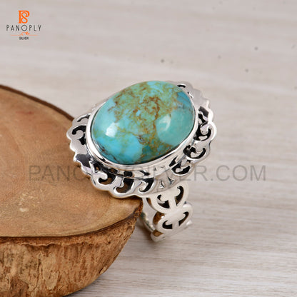 925 Sterling Silver Rings for Women Kingman terquoes stone Ring for Men