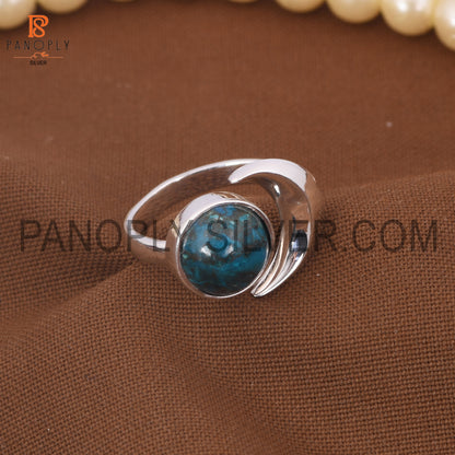 925 Silver Chrysocolla Gemstone Moon Shape Rings