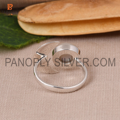 925 Silver Mother Of Pearl Gem Moon & Round Rings