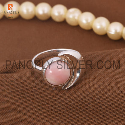 925 Silver Mother Of Pearl Gem Moon & Round Rings