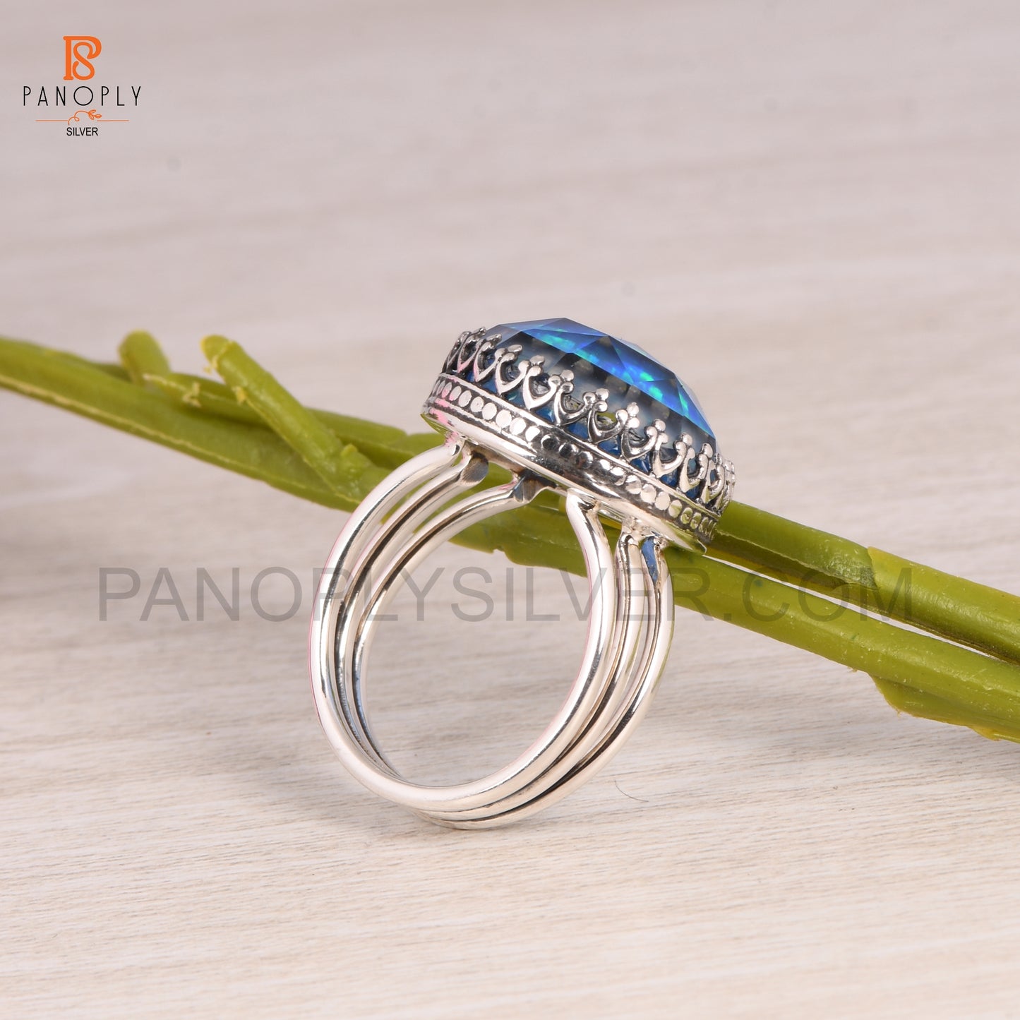 925 Silver Color Change Stone Rings