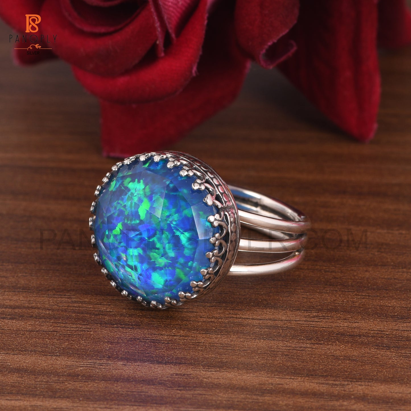 925 Silver Color Change Stone Rings