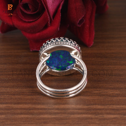 925 Silver Color Change Stone Rings