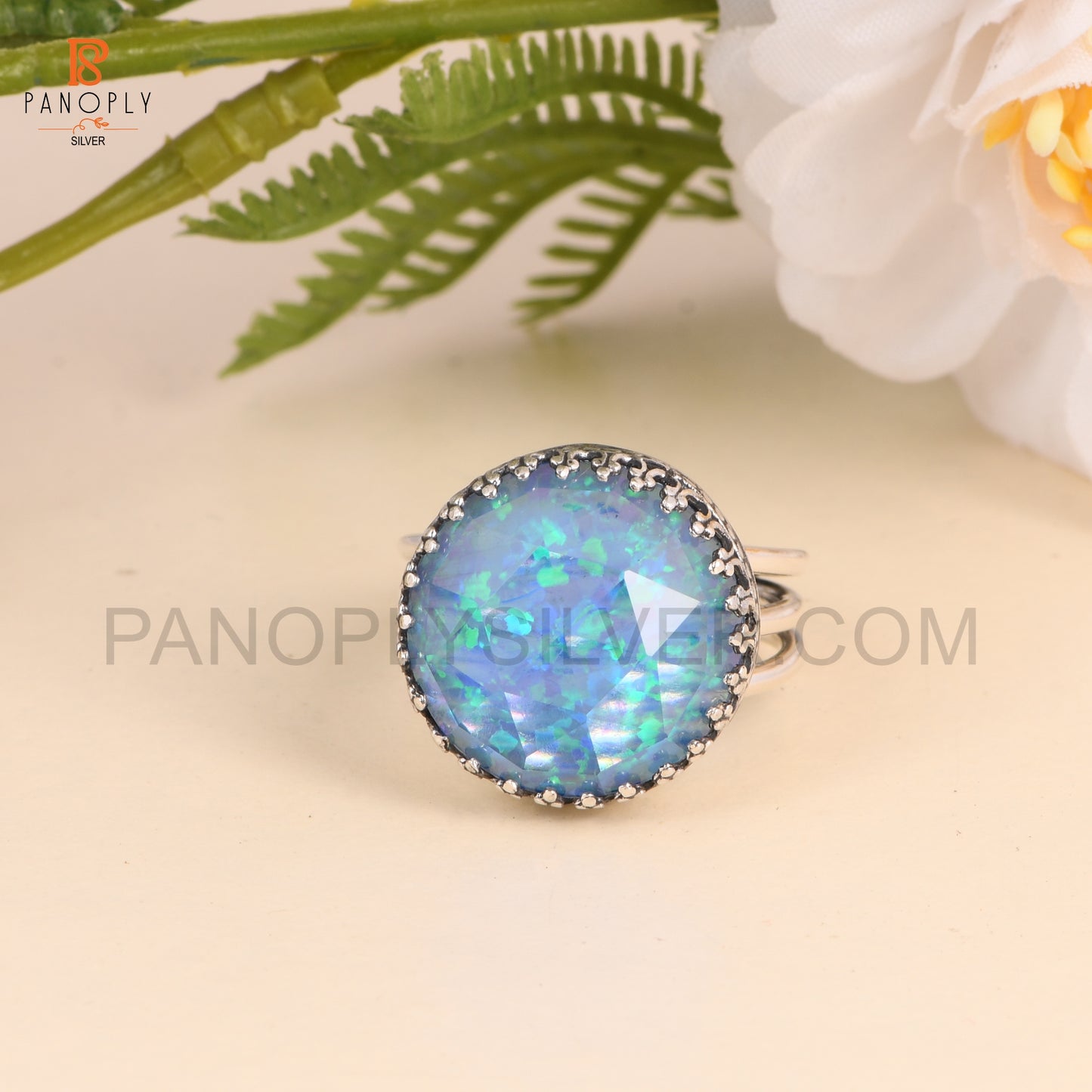 925 Silver Color Change Stone Rings