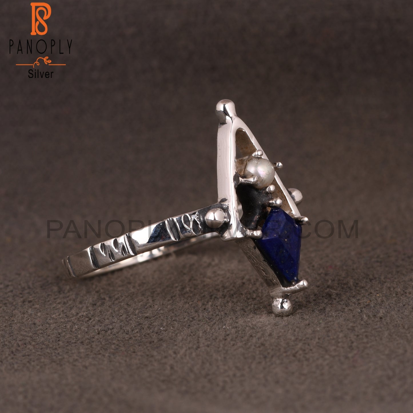 Lapis & Pearl Kite 925 Sterling Silver Ring