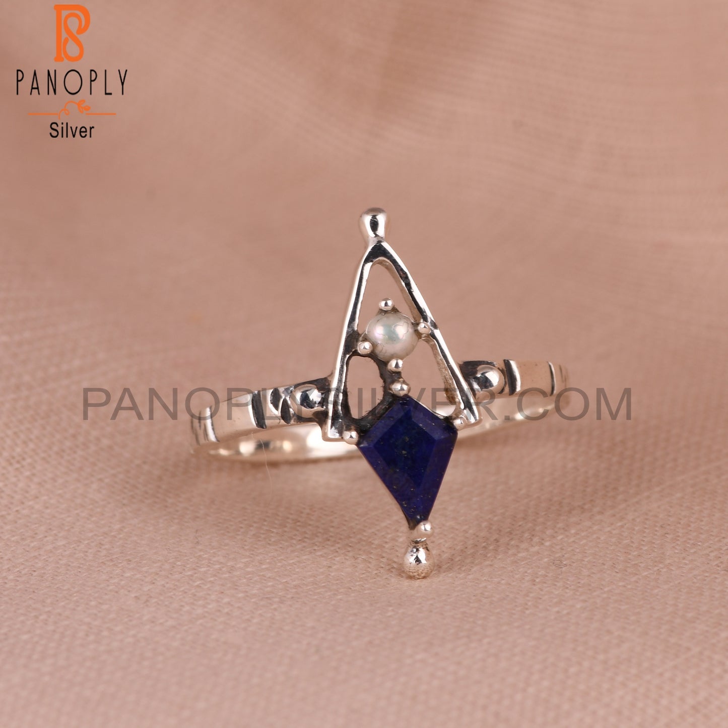 Lapis & Pearl Kite 925 Sterling Silver Ring