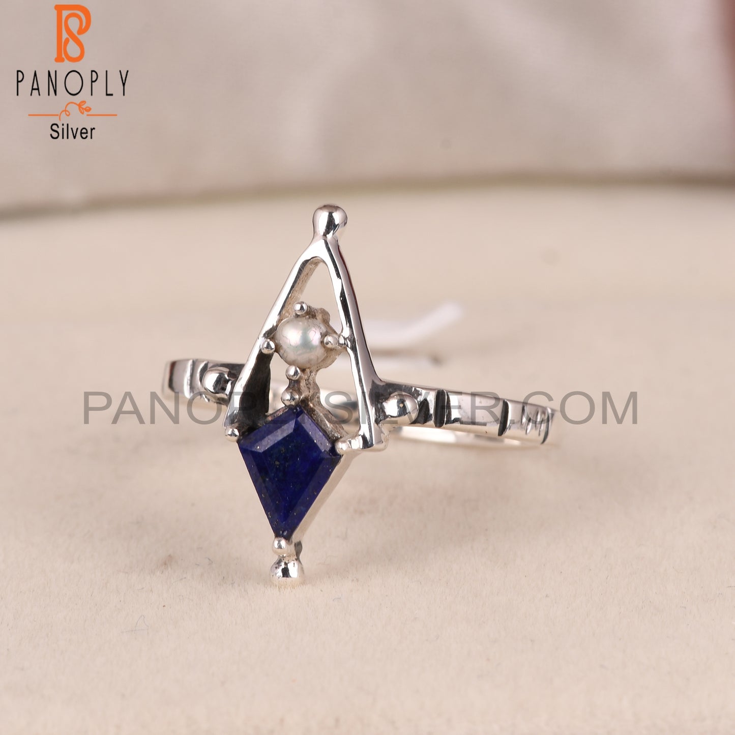 Lapis & Pearl Kite 925 Sterling Silver Ring