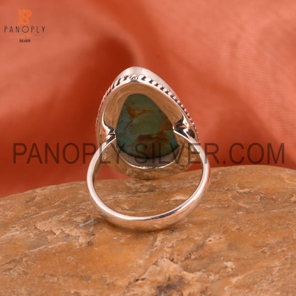Unique Kingman Turquoise 925 Sterling Silver Ring