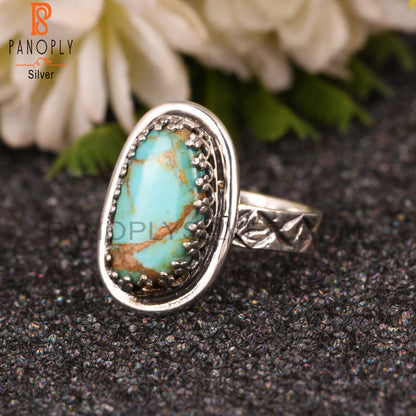 Kingman Turquoise 925 Sterling Silver Cute Ring For Women